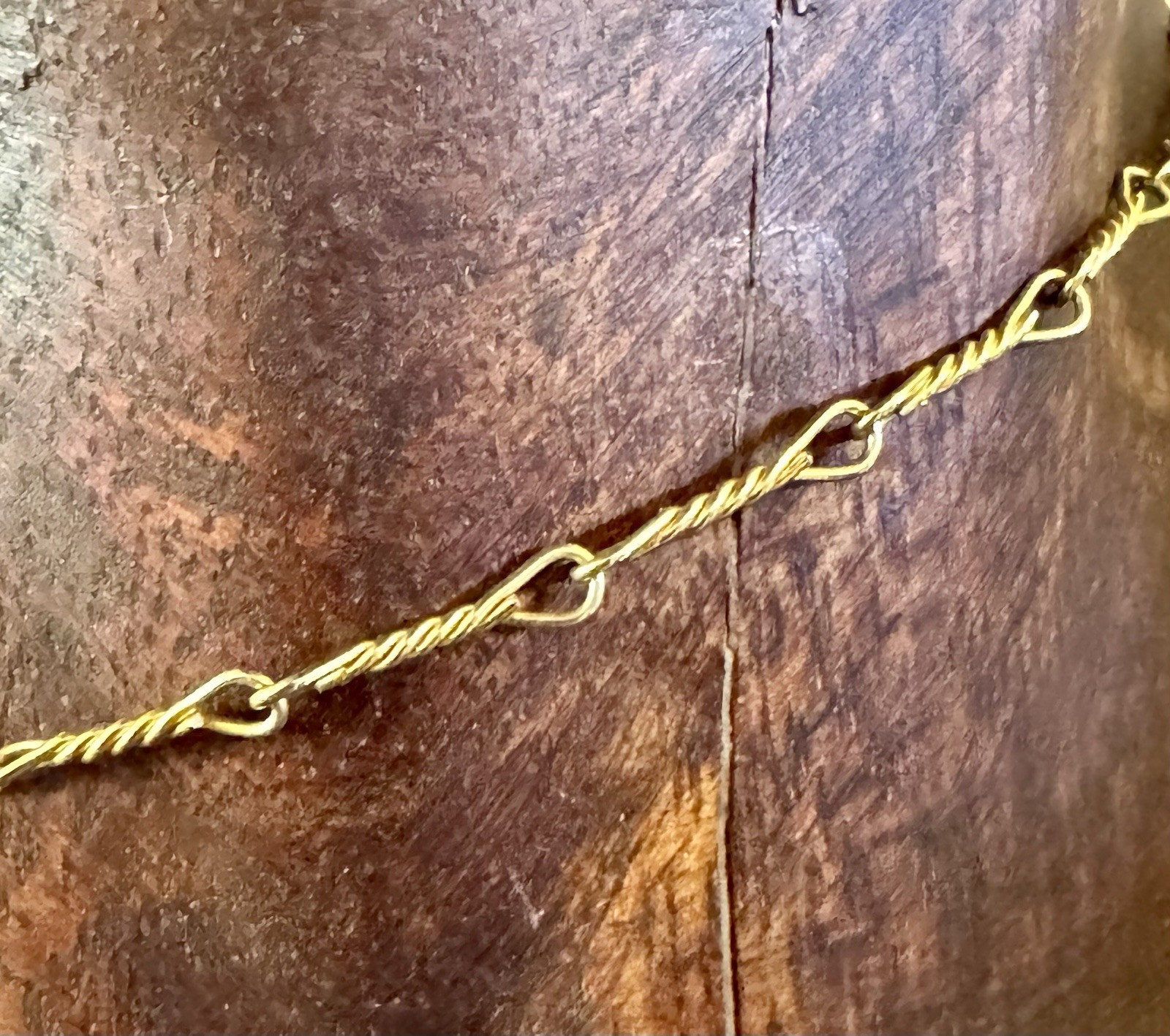 Gold Tone Cable Chain Necklace Multicolor Irregular Glass Charm Dangles