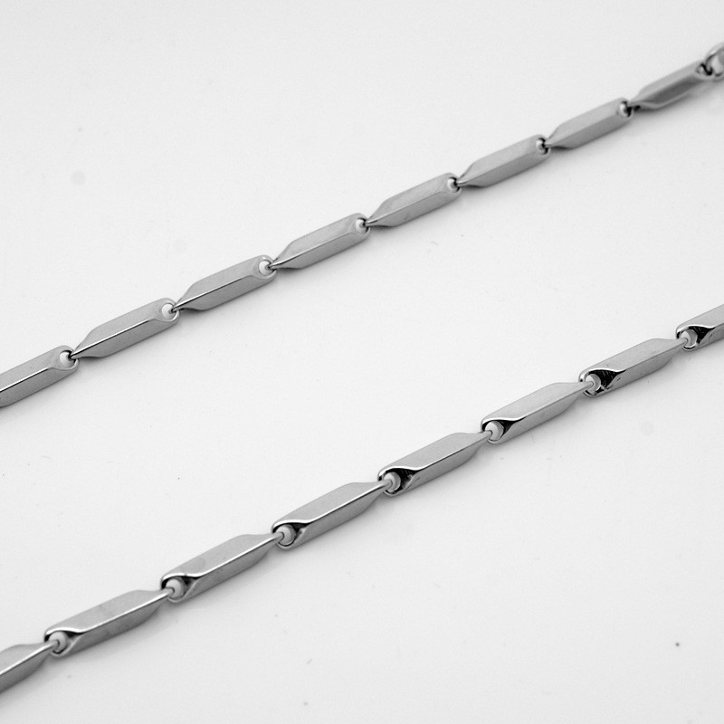 Woman Man 2 Colors 2/3/4/5mm Stainless Steel Rhombus Chains Necklace 7.5-32”