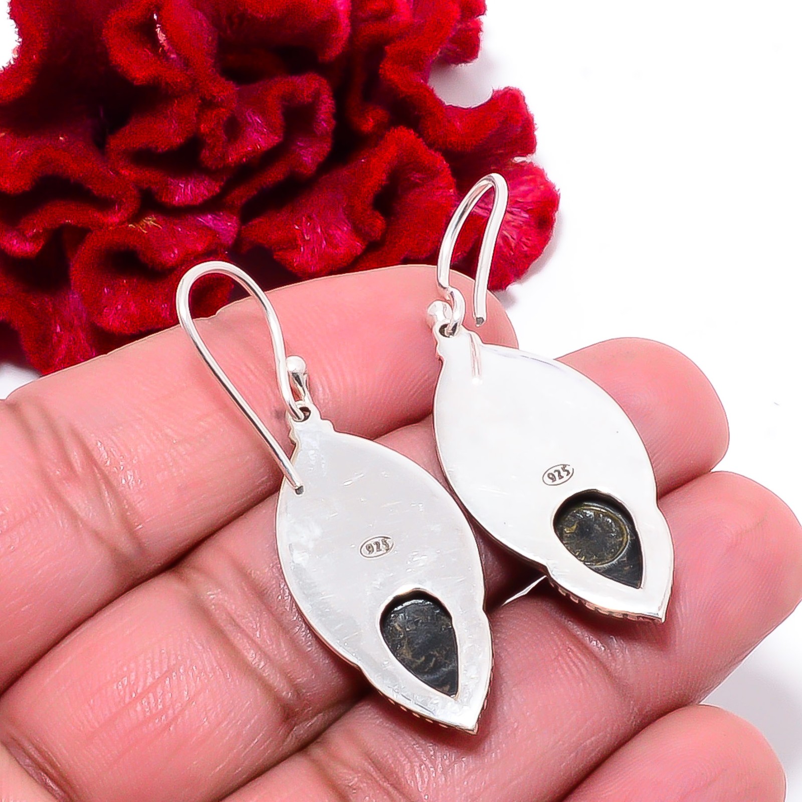Copper Black Turquoise 925 Sterling Silver Earring 1.76 Sk8, Christmas Gift