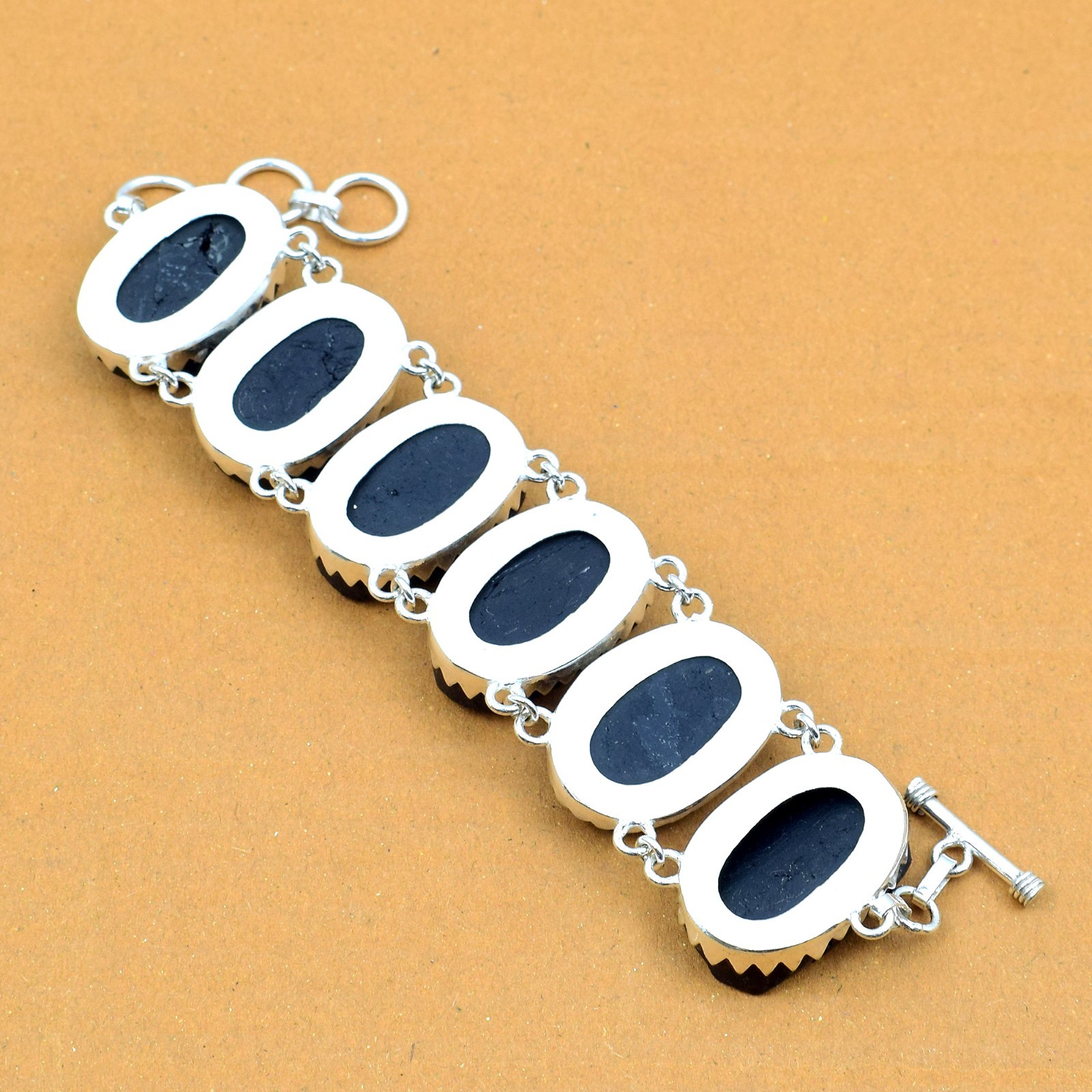 Black Tourmaline Gemstone 925 Sterling Silver Handmade Bracelet Gift For Her