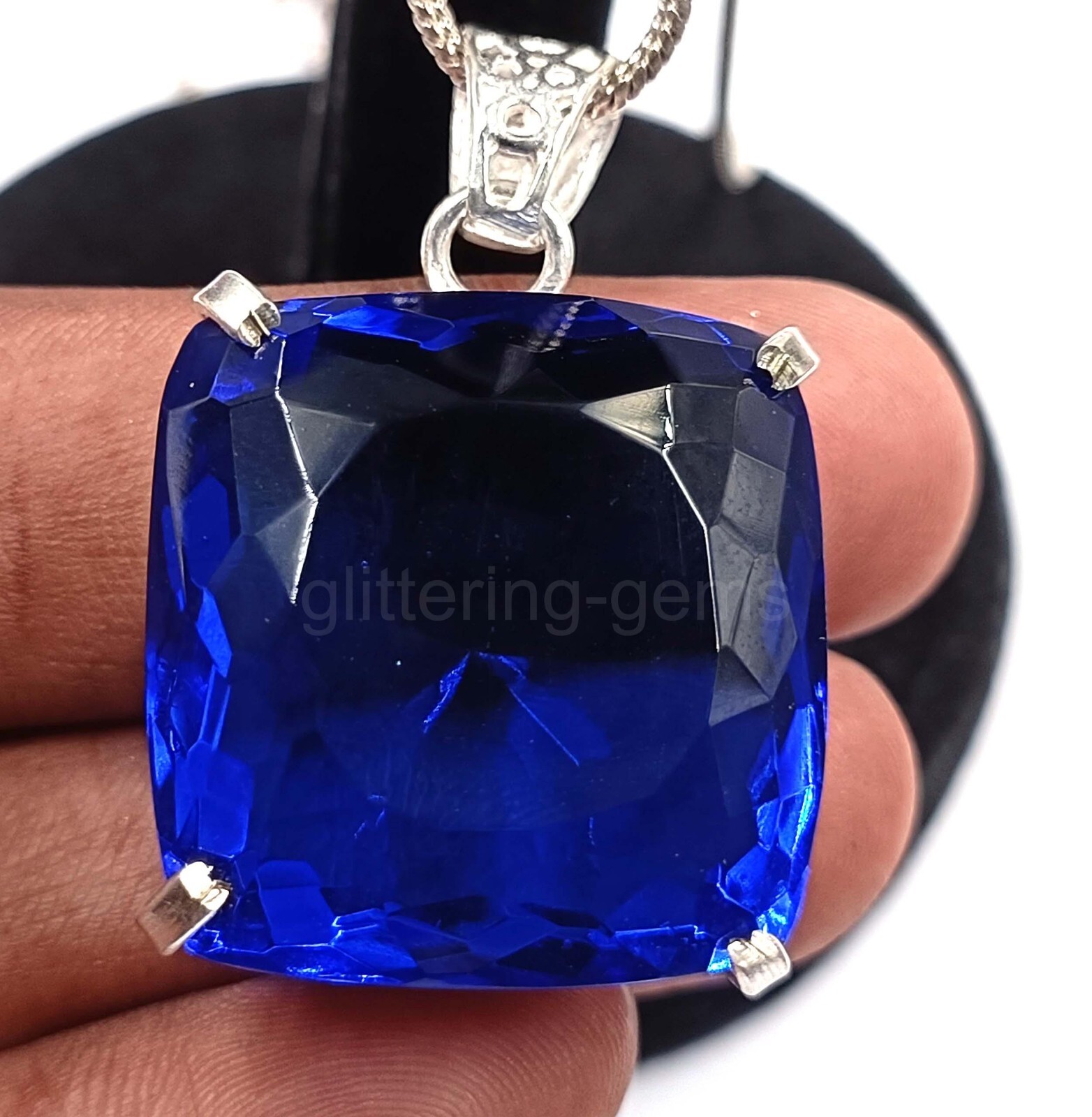 Natural Blue Sapphire 97.80 Ct IGL Cushion Cut 925 Solid Pendant Gemstone 5MST
