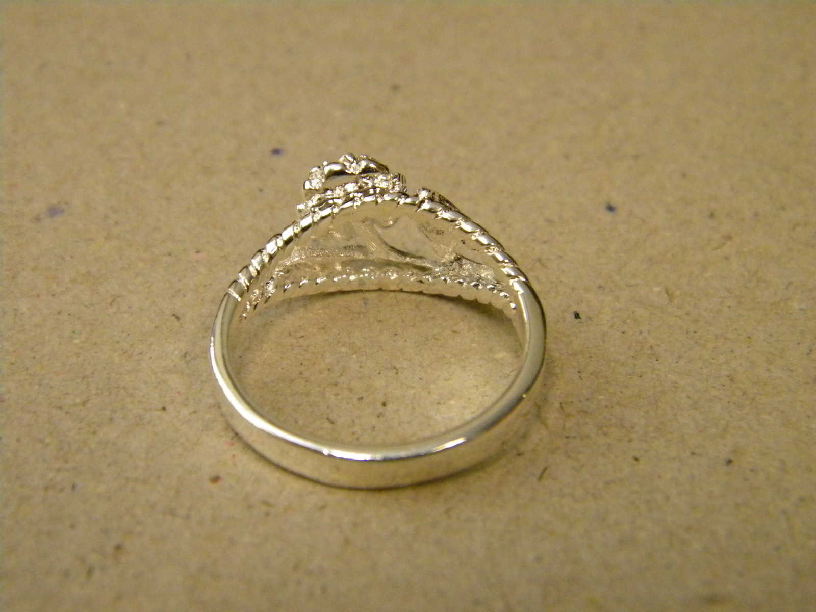 New Lady’s Women’s Girl Silver Plated Filigree Single Flower Rose Ring Size 7.5