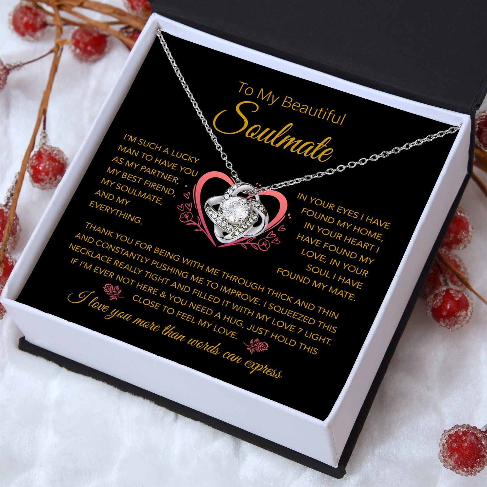 To My Soulmate Necklace, Vanlentines Gifts For Women, Anniversary Gift