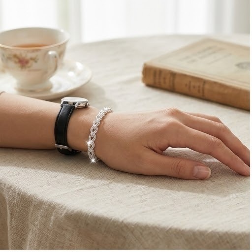 2Pcs Silver Wheat Phoenix Tail Chain Bracelet Set Women Adjustable Dainty Stacka