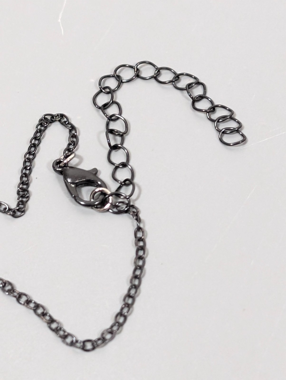 Dainty Black Bead Drop Necklace Minimalist Gothic Layering Chain Modern 17 in