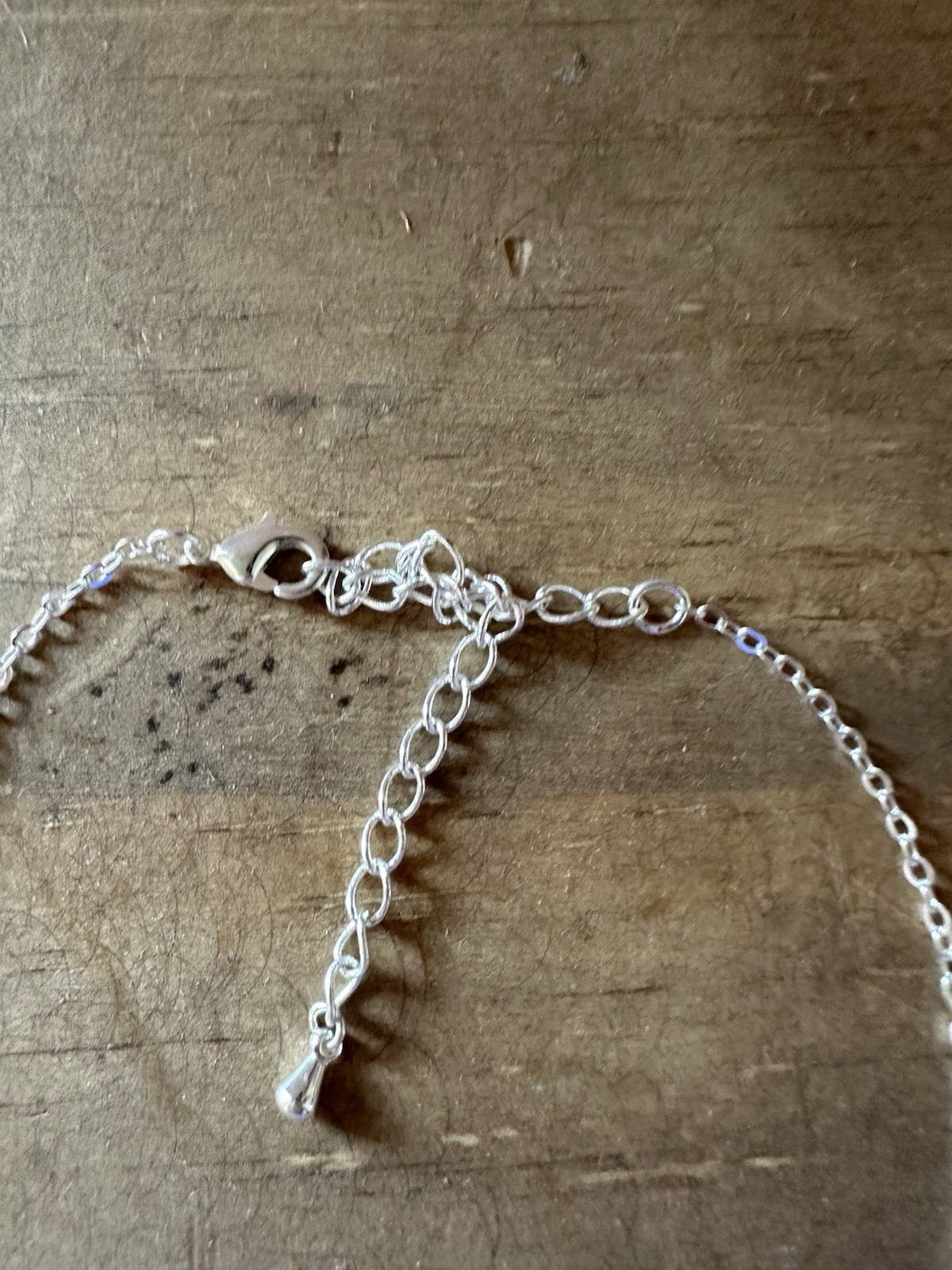 New Without Tags White Gold Plated Clear CZ Stone Pendant Necklace 16-18”