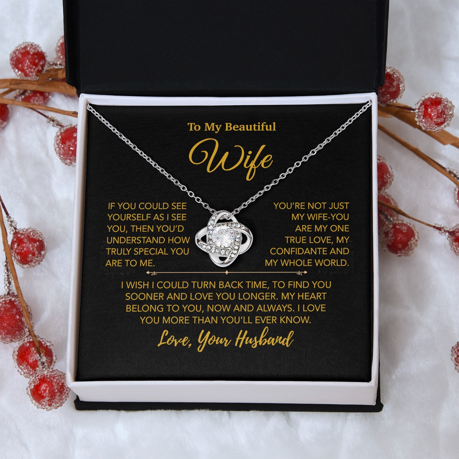 To My Wife Necklace, Vanlentines Gifts For Women, Anniversary Gift For Wife