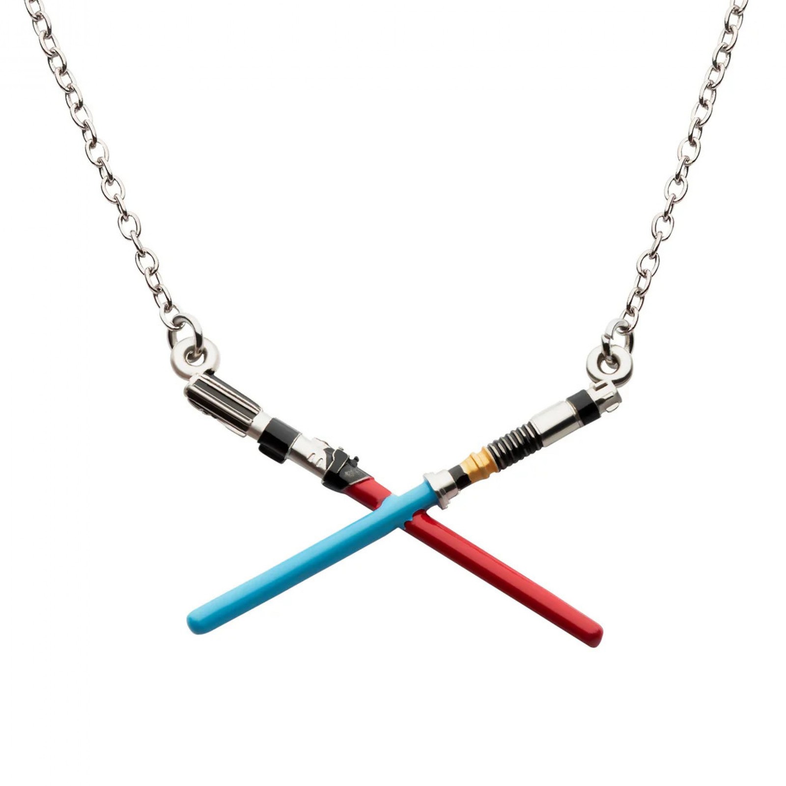 Star Wars Crossed Light Sabers Pendant Necklace Multi-Color