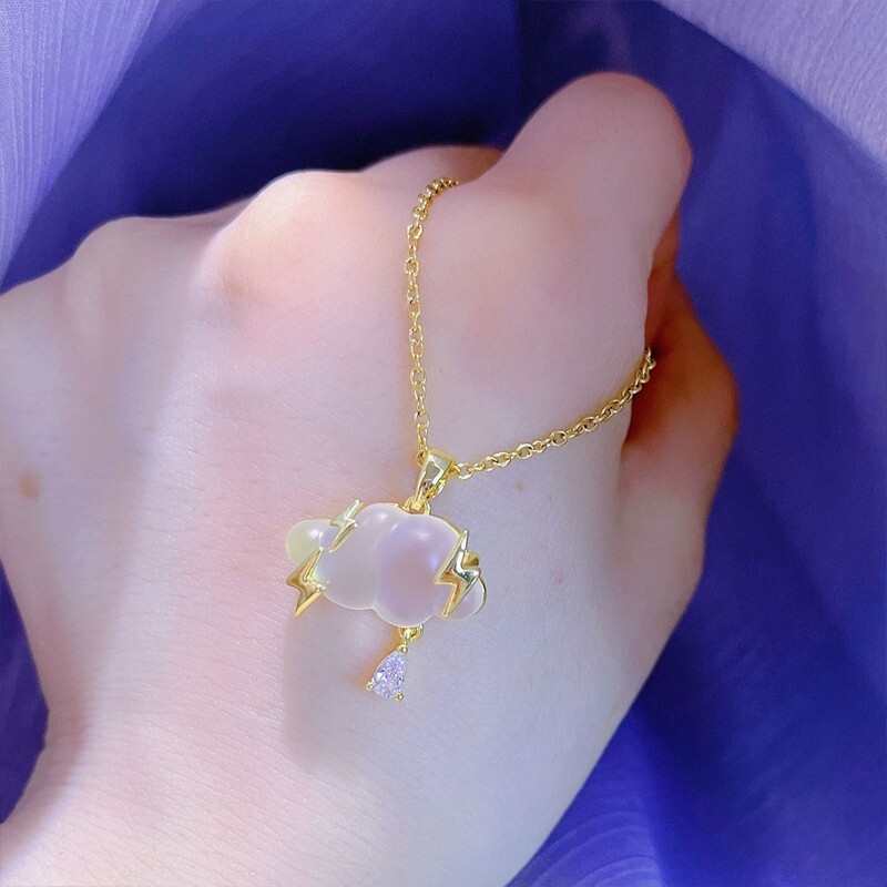 Lightning Cloud necklace, ladies’ pendant, Teardrop necklace, birthday gift