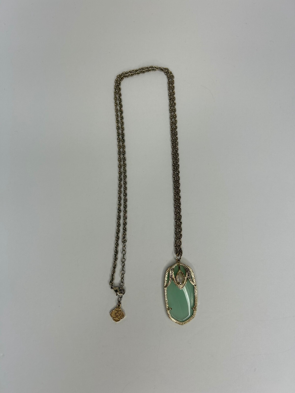 Kendrea Scott Necklace 30in Gold Tone Mint Green Chalcedony Roxanne Darby Rae
