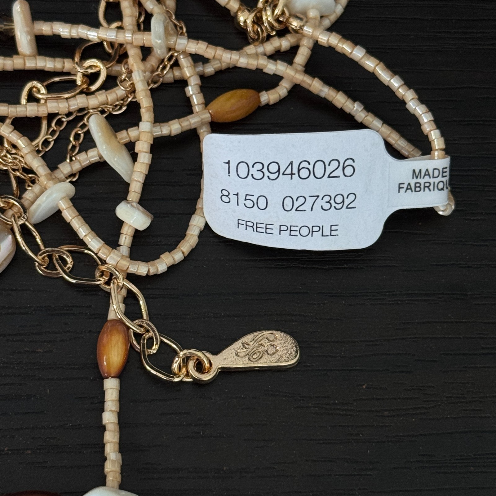 Free People Ariana Ost Something Beautiful Necklace Beaded Charms Cross Boho NEW