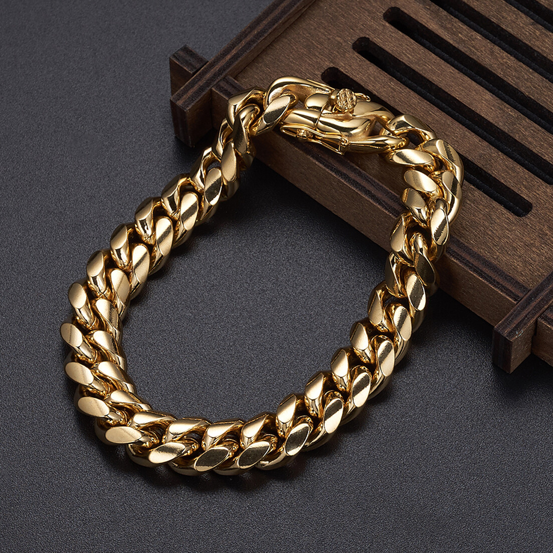 6mm-18mm Fashion Women Men Stainless Steel Miami Curb Chain Bracelet Bangle Gift