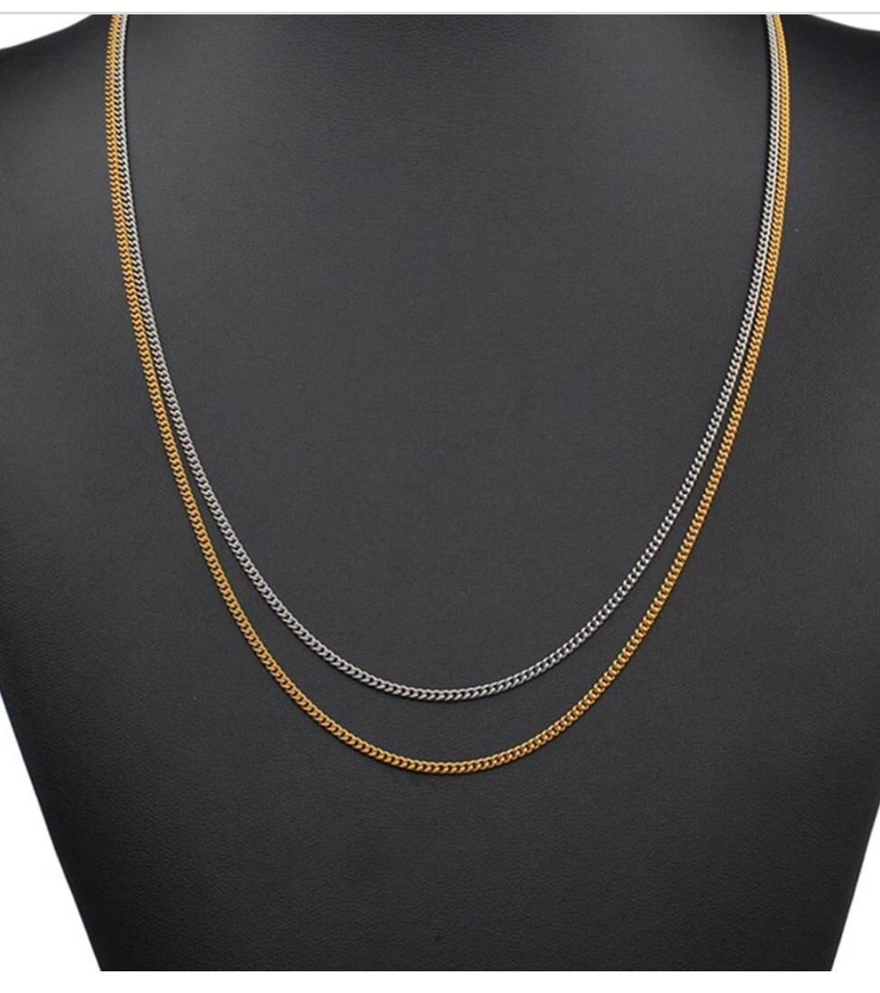 Silver Stainless Steel 20 Inch 2 mm Cuban Curb Chain