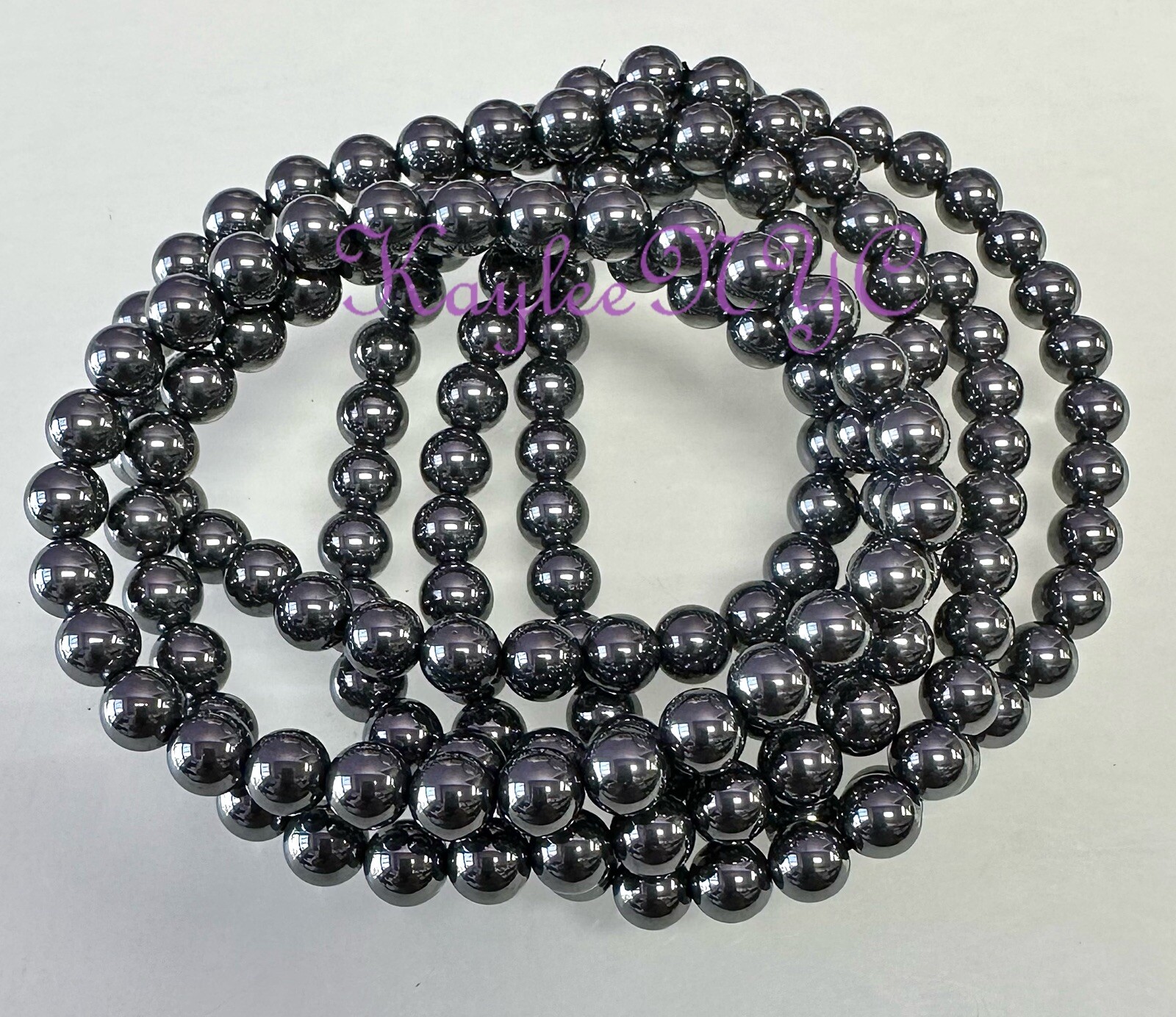 Wholesale 6 Pcs Terahertz Bracelet 6mm 7.5” Healing Energy Crystal