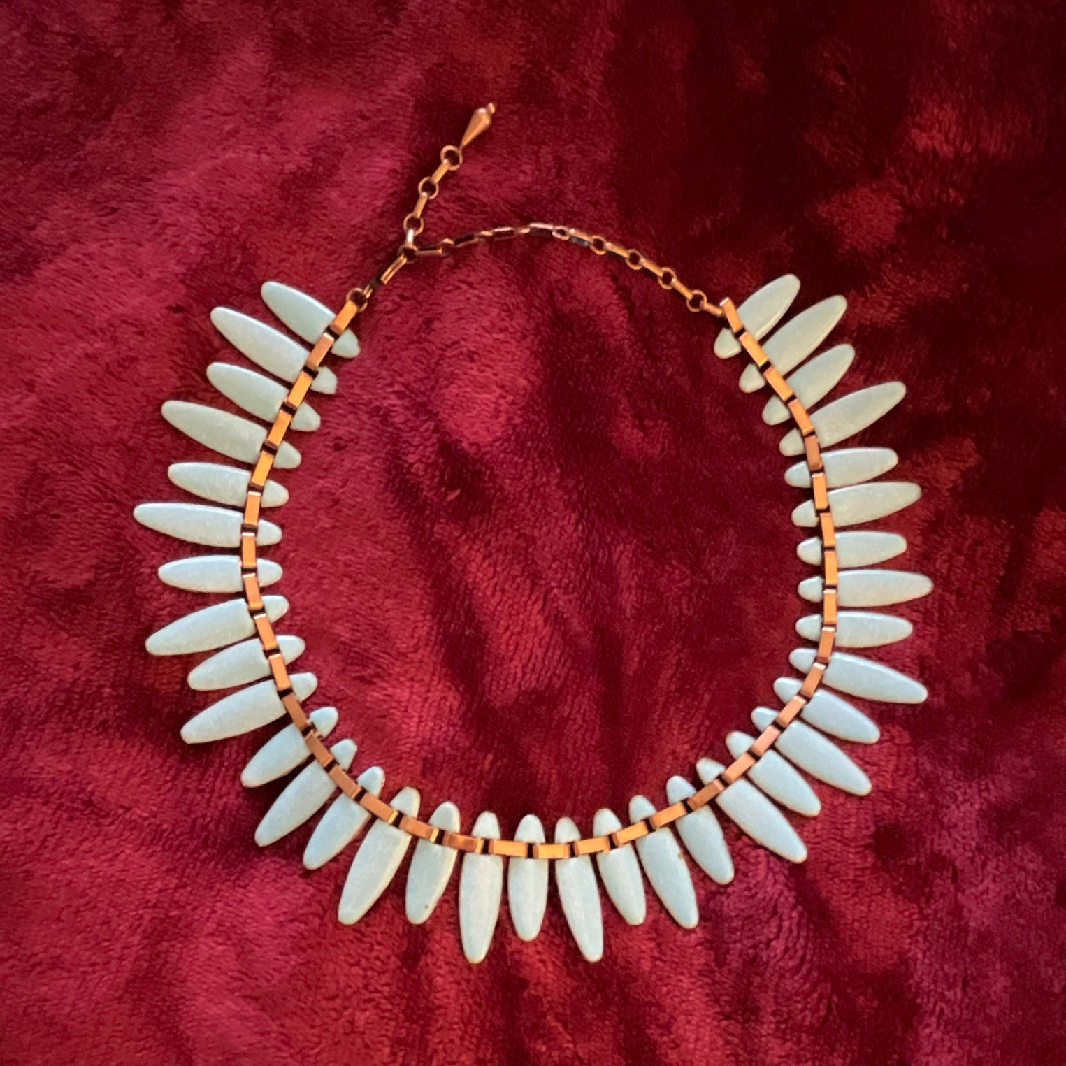 VINTAGE MATISSE BLUE COPPER ENAMEL CLEOPATRA CHOKER NECKLACE