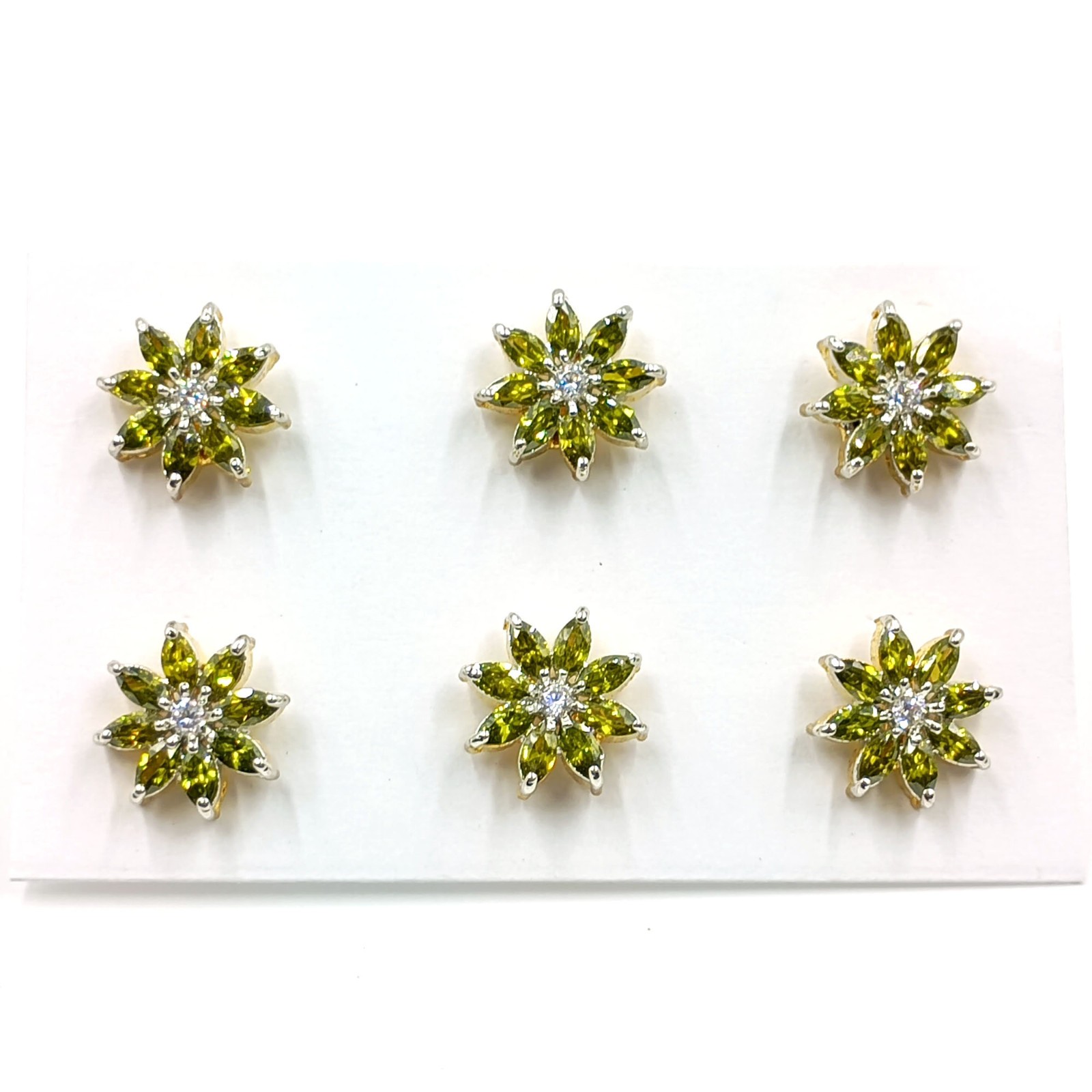Traditional Handmade Peridot CZ Studs 22k Gold Plated South Indian Fashion