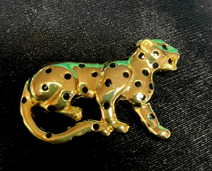 Unique Metal Animal Pins, Lot of 7, Elephants (3), Leopard, Bull, Donkey, Dog