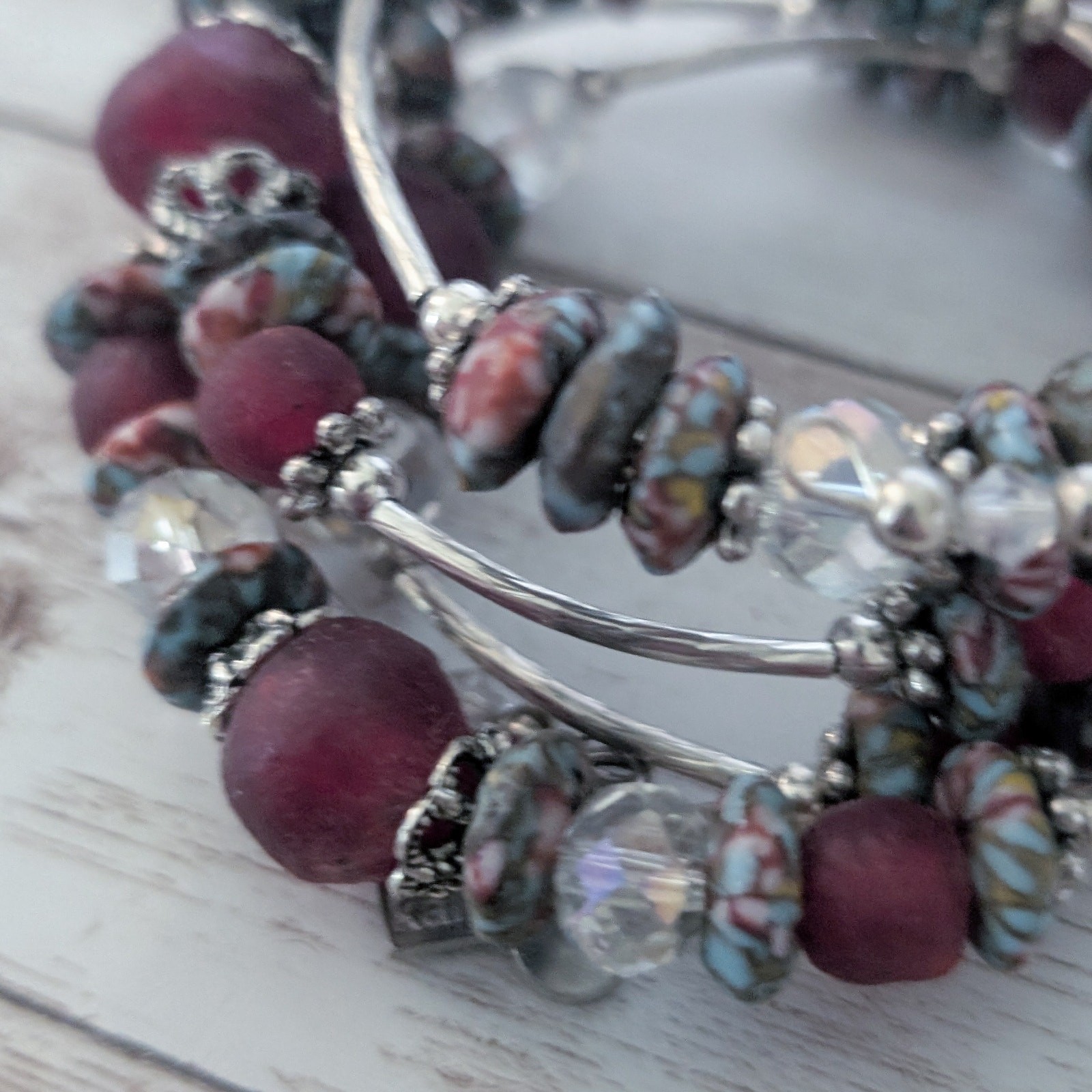 Kairos 10 Red Wrap Bracelet Mixed Materials