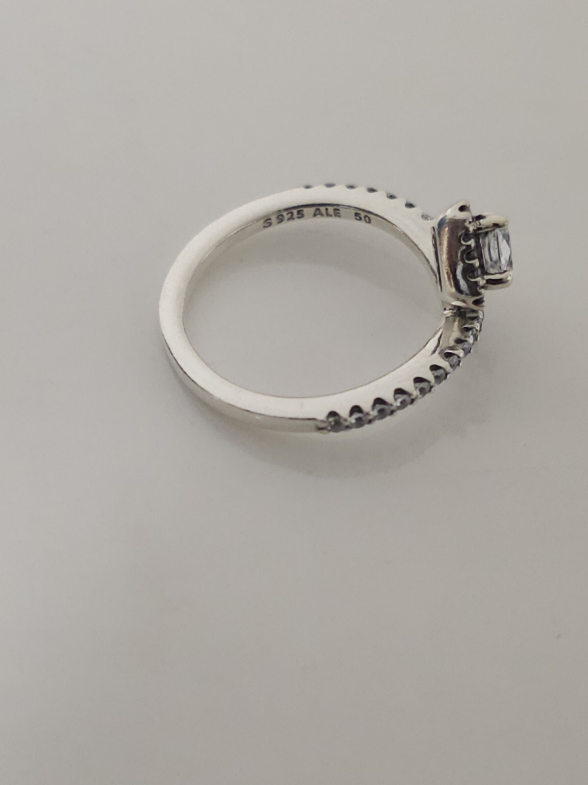 AUTHENTIC PANDORA SQUARE SPARKLE WISHBONE #198420C01-50 US SIZE 5