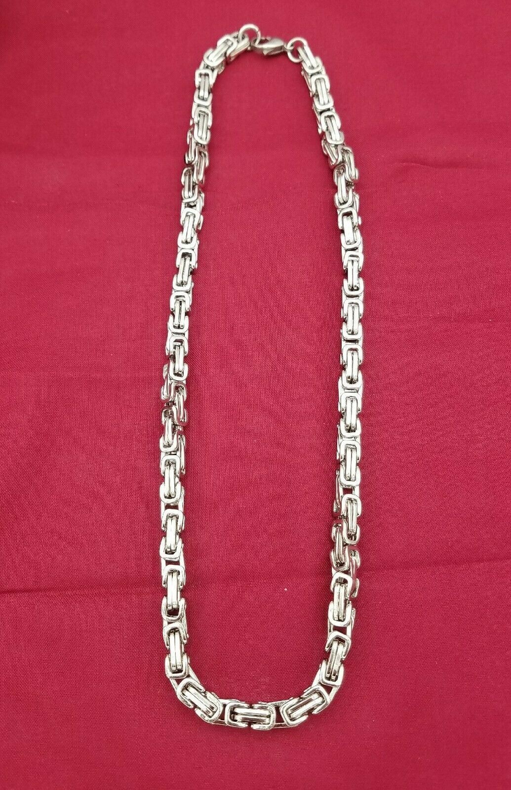 16 INCH STAINLESS STEEL SILVER 6MM BYZANTINE TURKISH BOX ROPE CHAIN NECKLACE