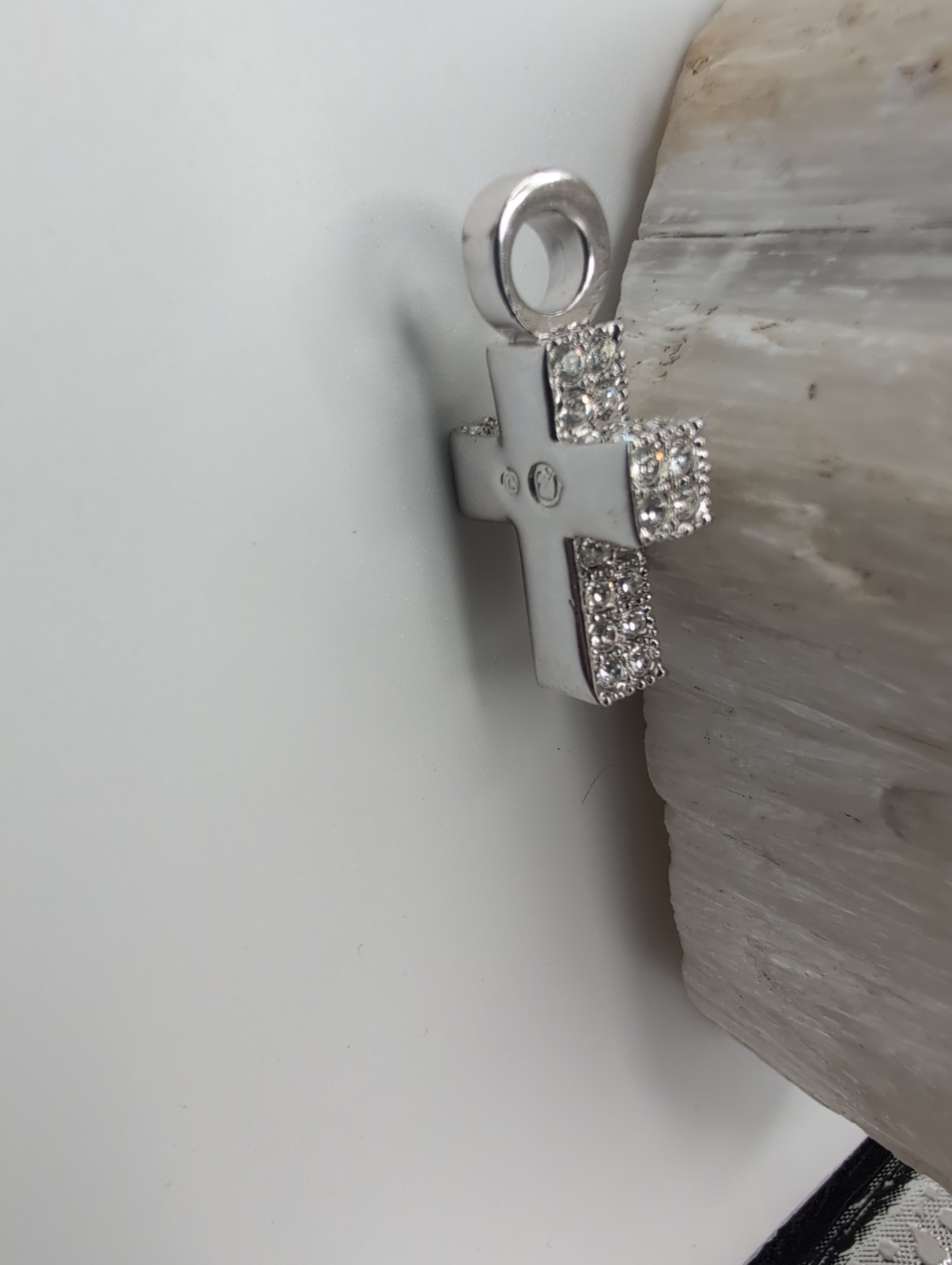 Swarovski Rhodium Plated Crystal pavé Cross Pendant