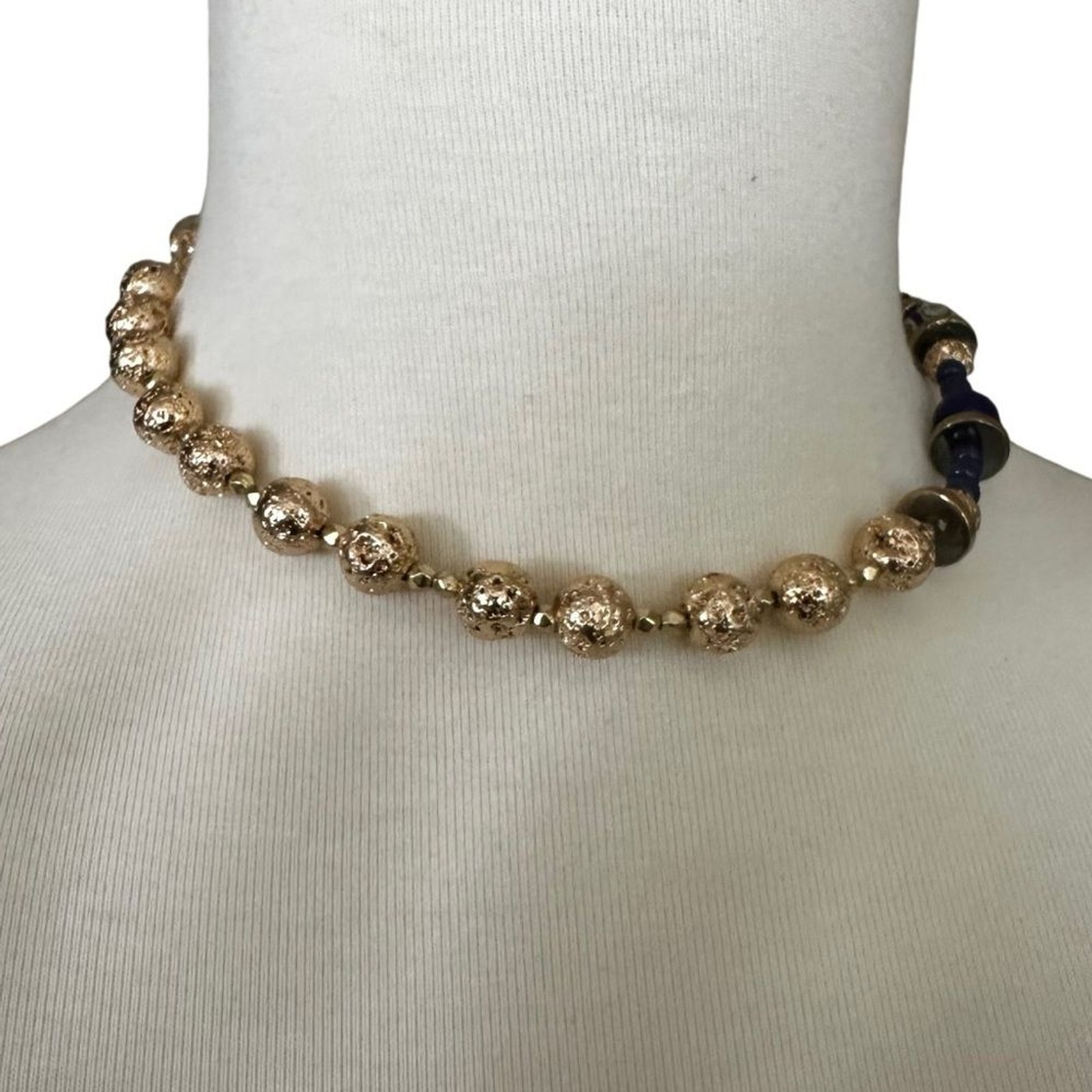 Handmade glass bead semi precious stone freshwater pearl toggle Necklace