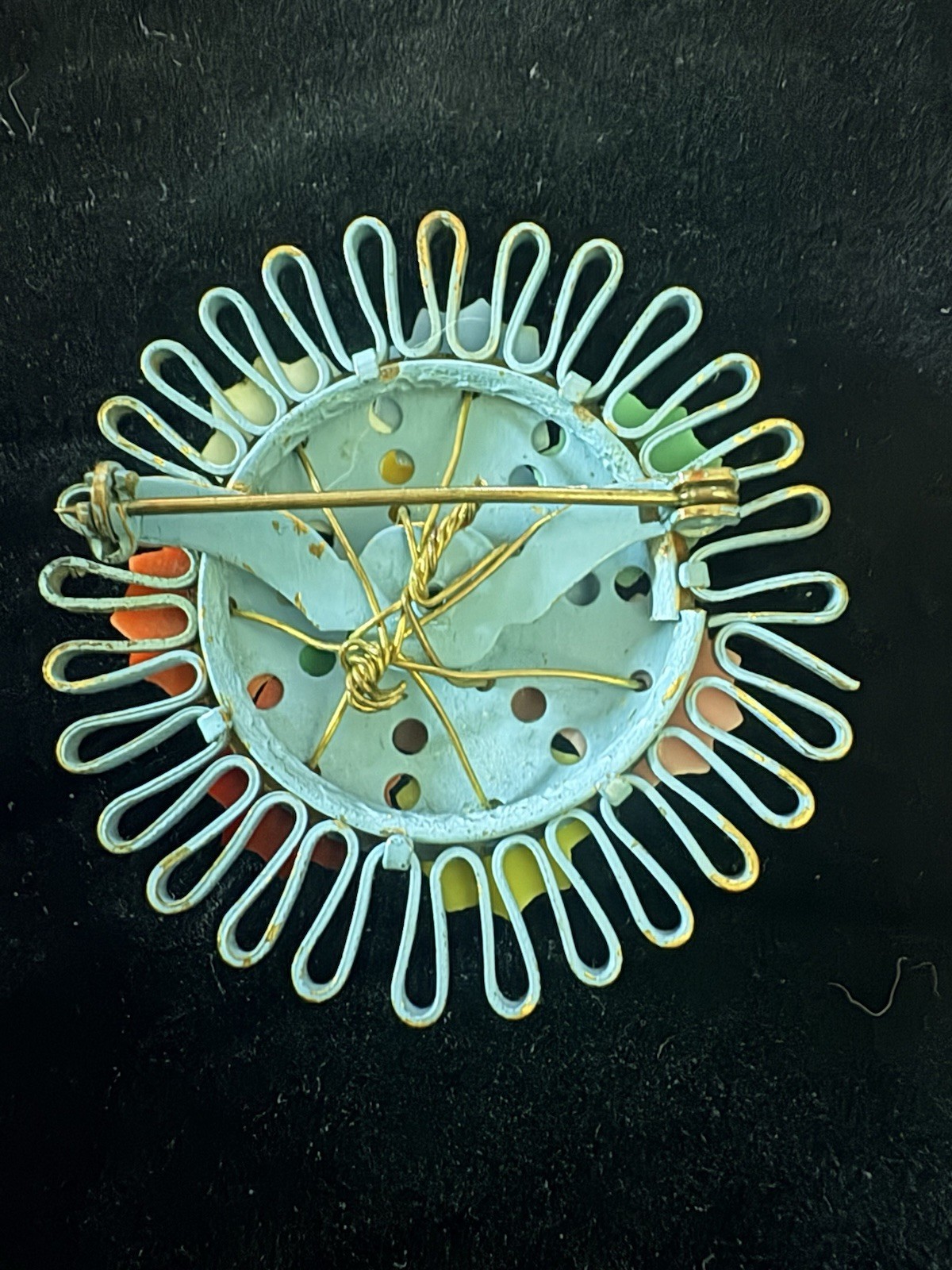 Vintage Unsigned Miriam Haskell Brooch Pin Celluloid Flowers 1930-1940s