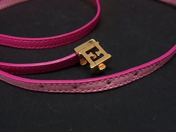 Fendi Leather Necklace Choker Pink AU7754