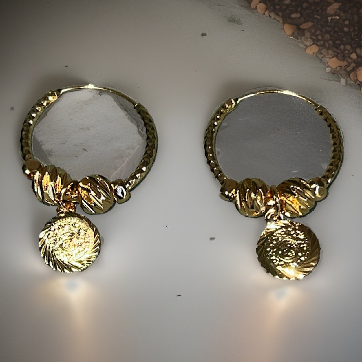 24K Gold Plated Dangle Hoop Earrings Stylish All Occasions Gift