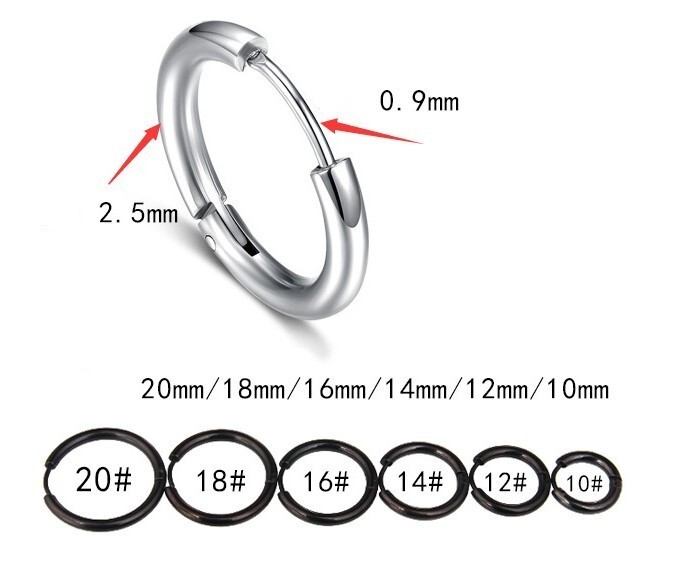 Titanium Steel Hoop Earrings Women Men Earrings Unisex Pair Thin Huggie