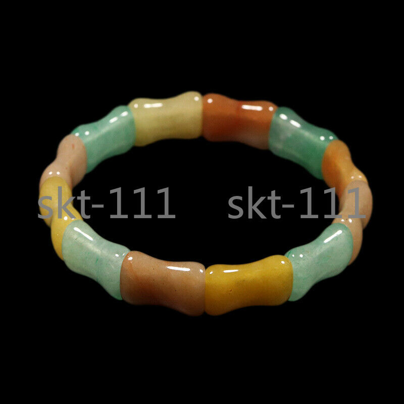 8″ Grade A 100% Natural Yellow Brown Green Jade Bracelet Bangle Aventurine