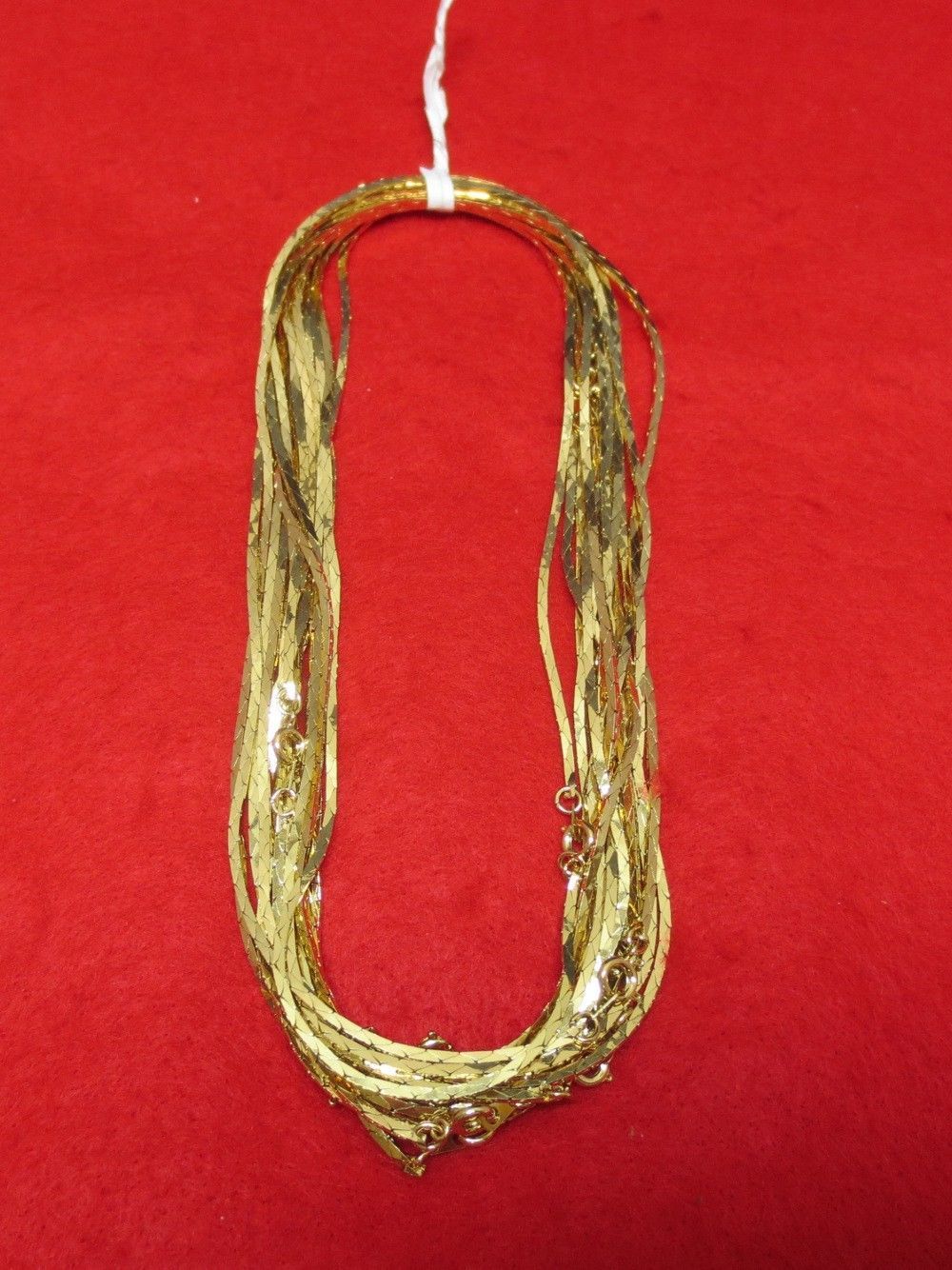 WHOLESALE LOT OF 12 PIECES OF 16 INCH 14Kt GOLD OVERLAY 2MM COBRA NECKLACES