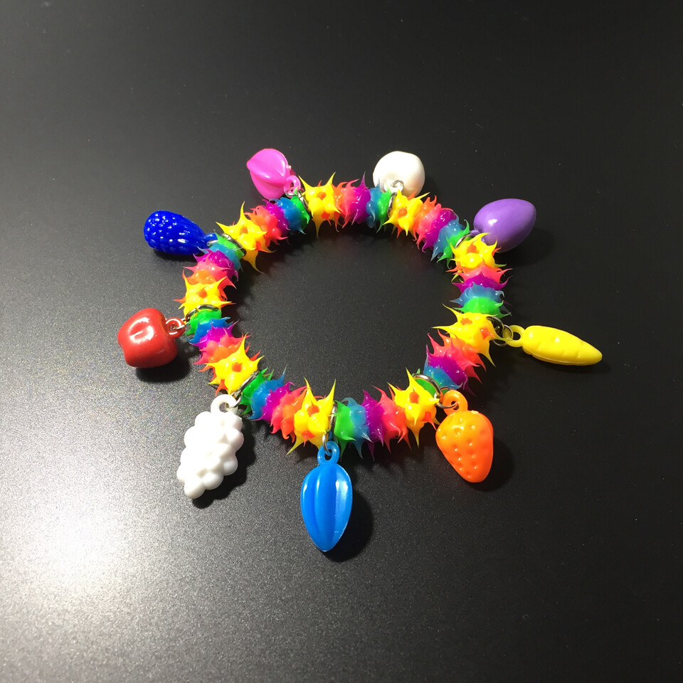 Lot Neon Jelly Silicone Rubber Bracelet Spike UV Glow In The Dark Jewelry DIY