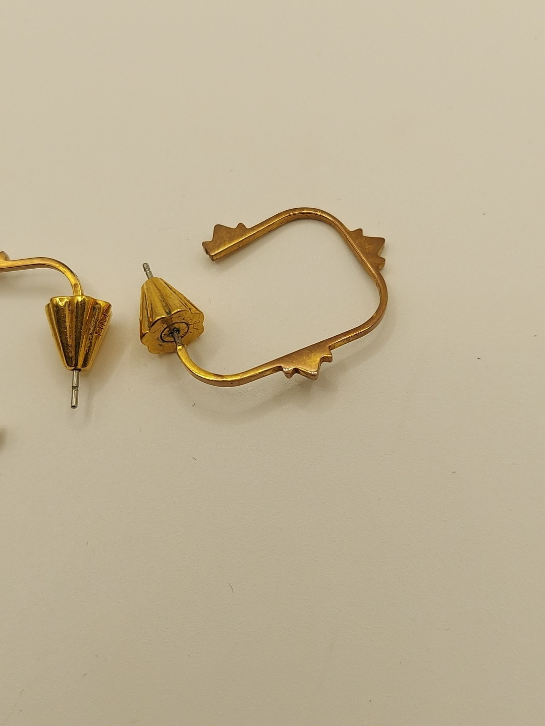 Rebecca Minkoff Gold Tone Hoop Earrings With Branded Bag