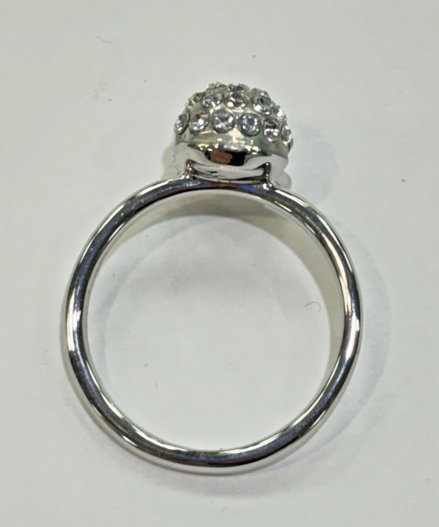 Karl Lagerfeld Swarovski Crystal Cat Head Ring size 7