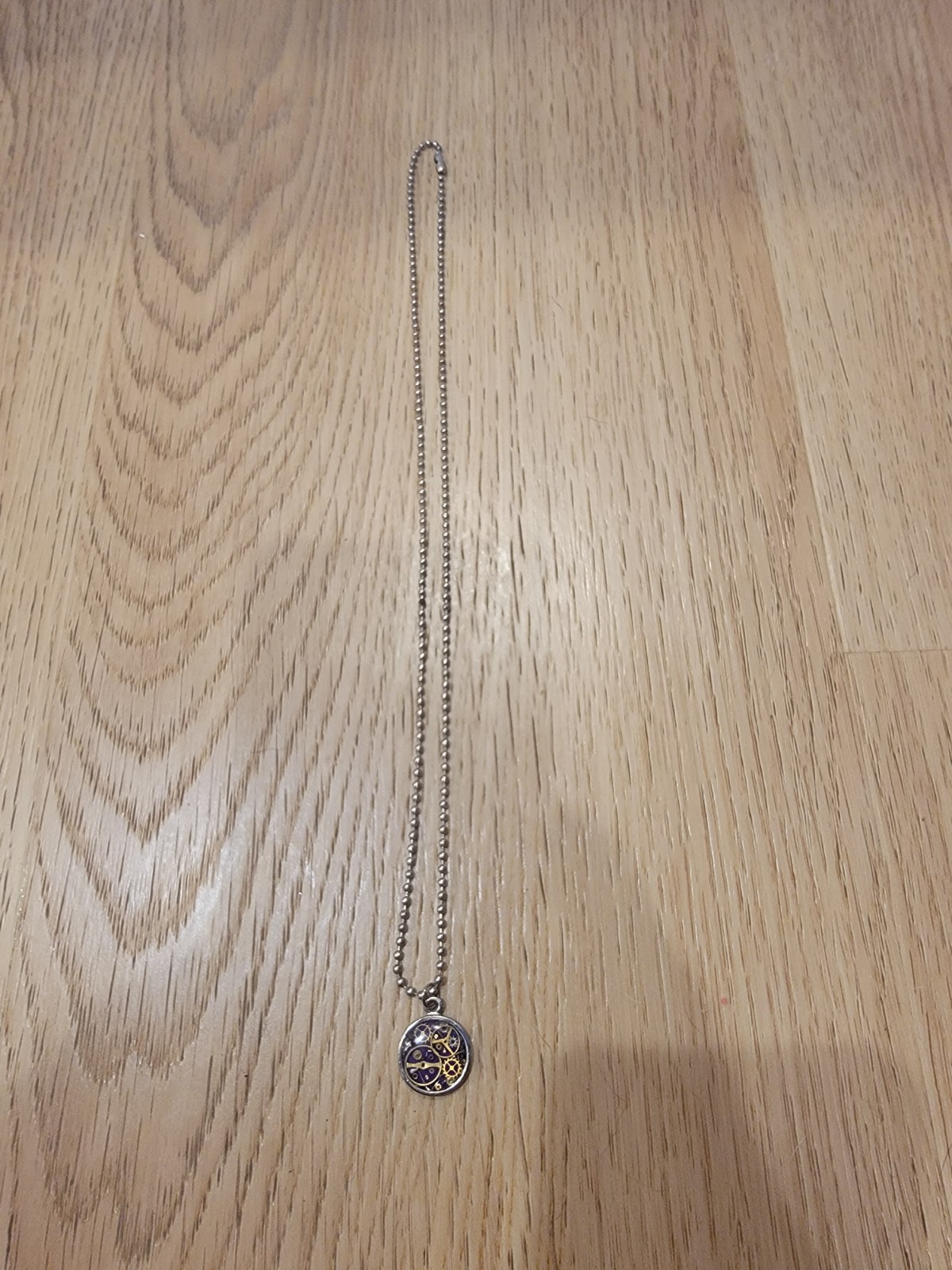 Steampunk Clock Mechanism Mechanical Pendant Silver Tone Necklace