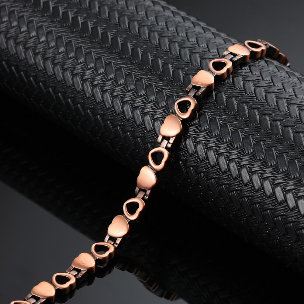 Heart Copper Magnetic Anklet Max Magnet Men Women Restore Balance Energy Power