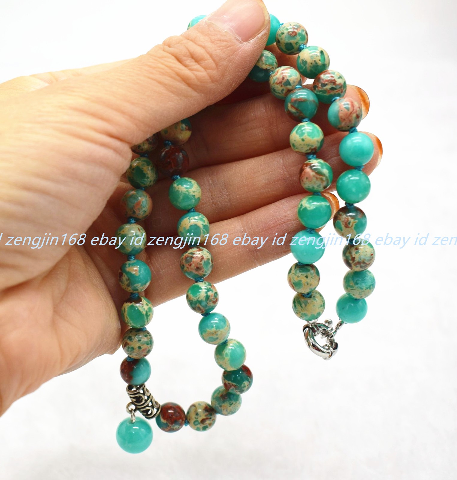 New Pretty Natural 6/8/10mm Multicolor Shoushan Jasper Gems Round Beads Necklace