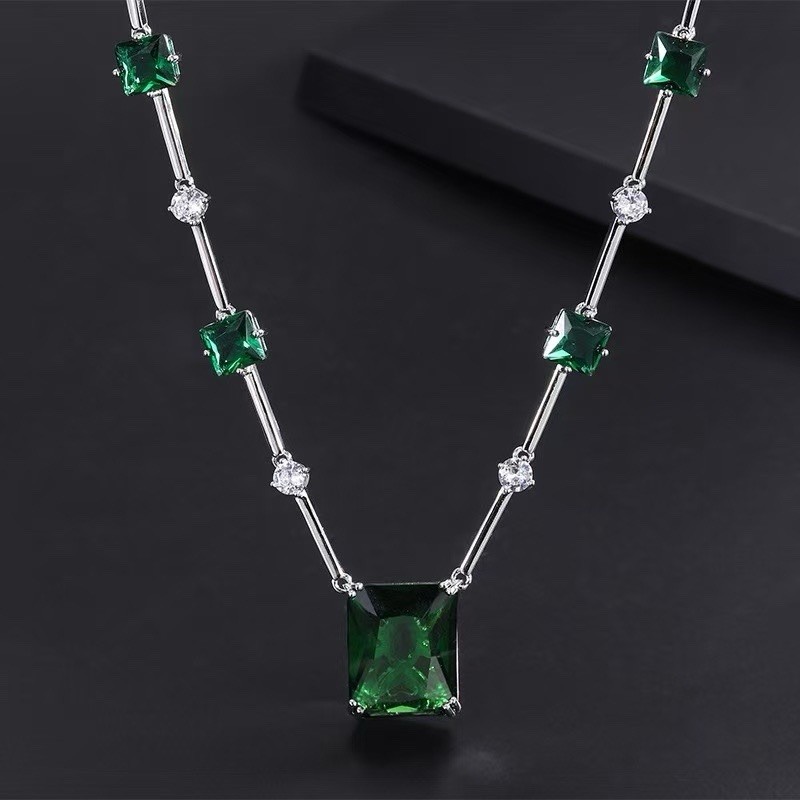 Wedding Bridal CZ Jewelry Set Zirconia Necklace Earrings Set