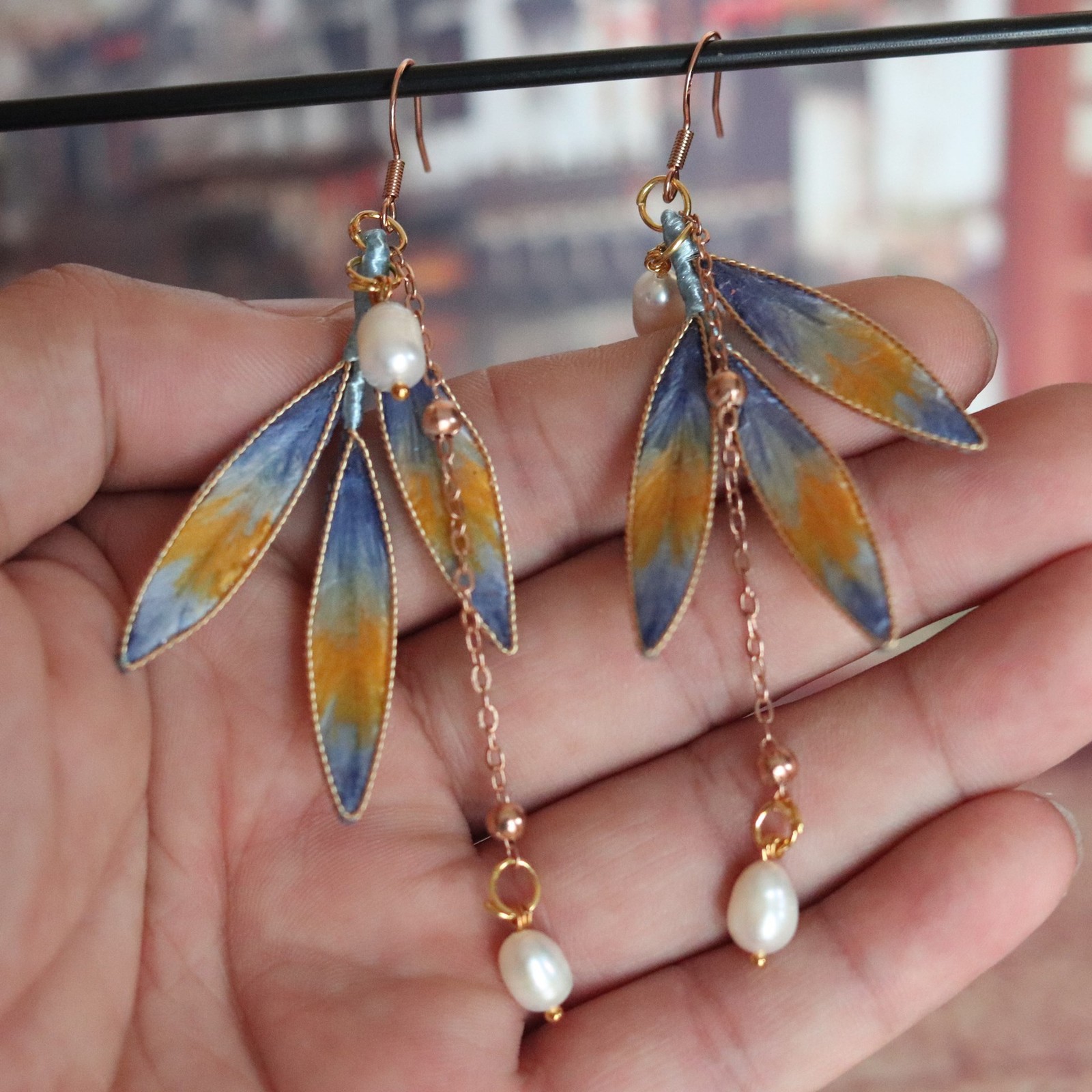 Chinese Style Velvet Flower Earrings Hanfu Qipao Ear Clips Women