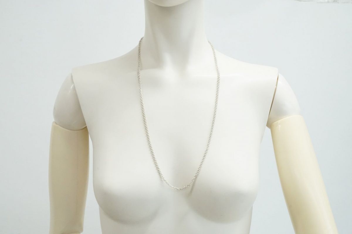 TIFFANY & Co. Mesh Collection Long Necklace Elsa Peretti 9.1g SV925 Silver 6805j