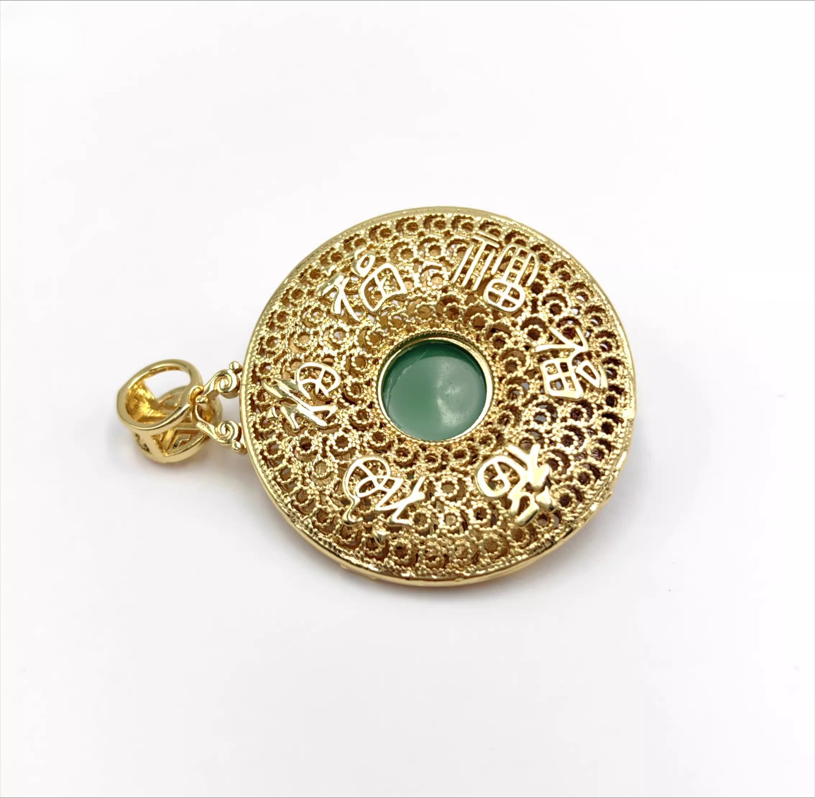 BN Nature Jade Vase Pendant Necklace Jewelry charm Blessing Lucky tune