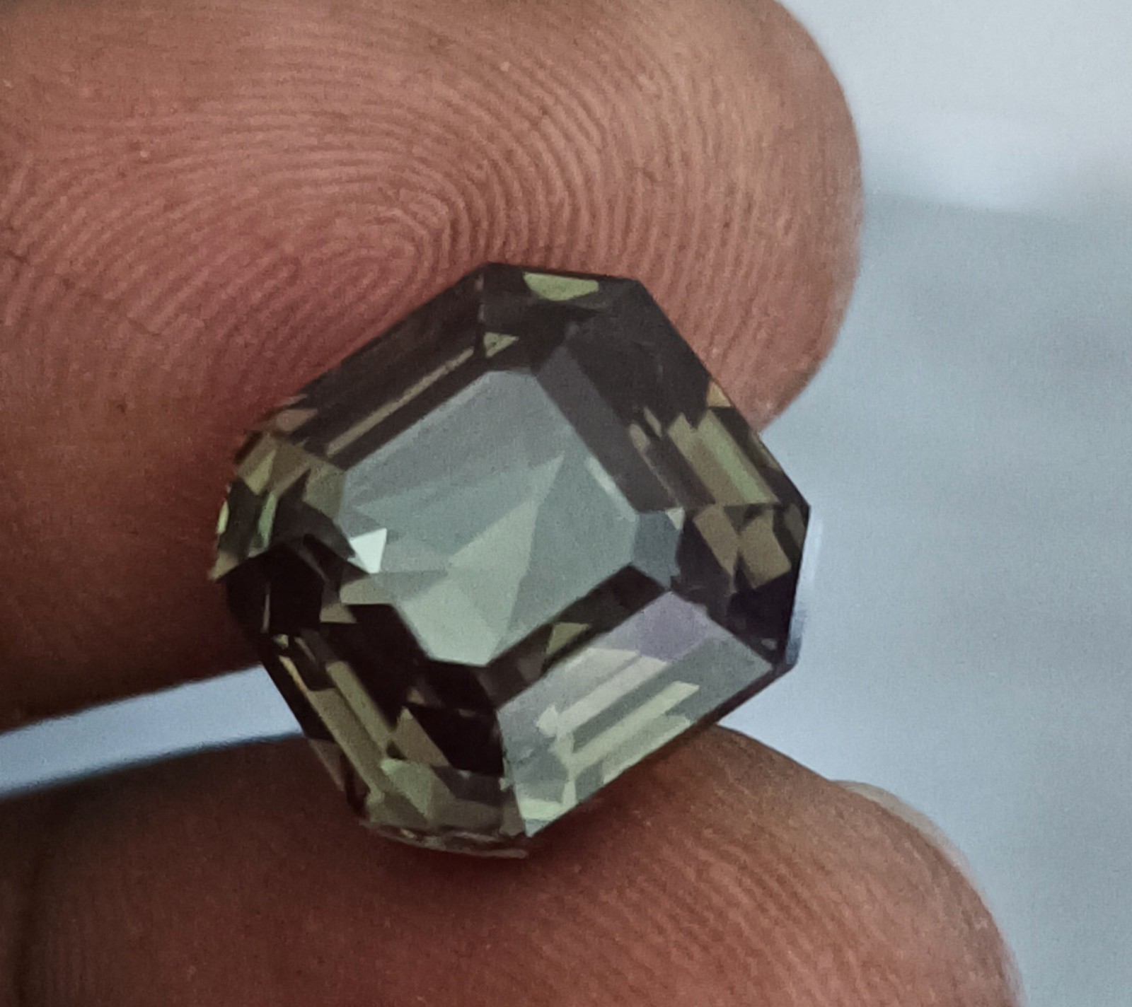 11.05 AAA Natural Greenish Brazilian Tourmaline Loose Gemstone asscher Cut