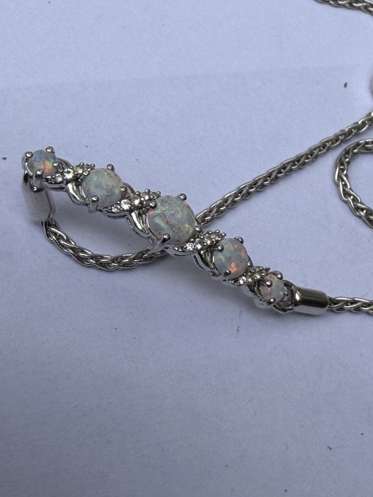 925 Sterling Silver Opal Slide Bolo Bracelet JWBR