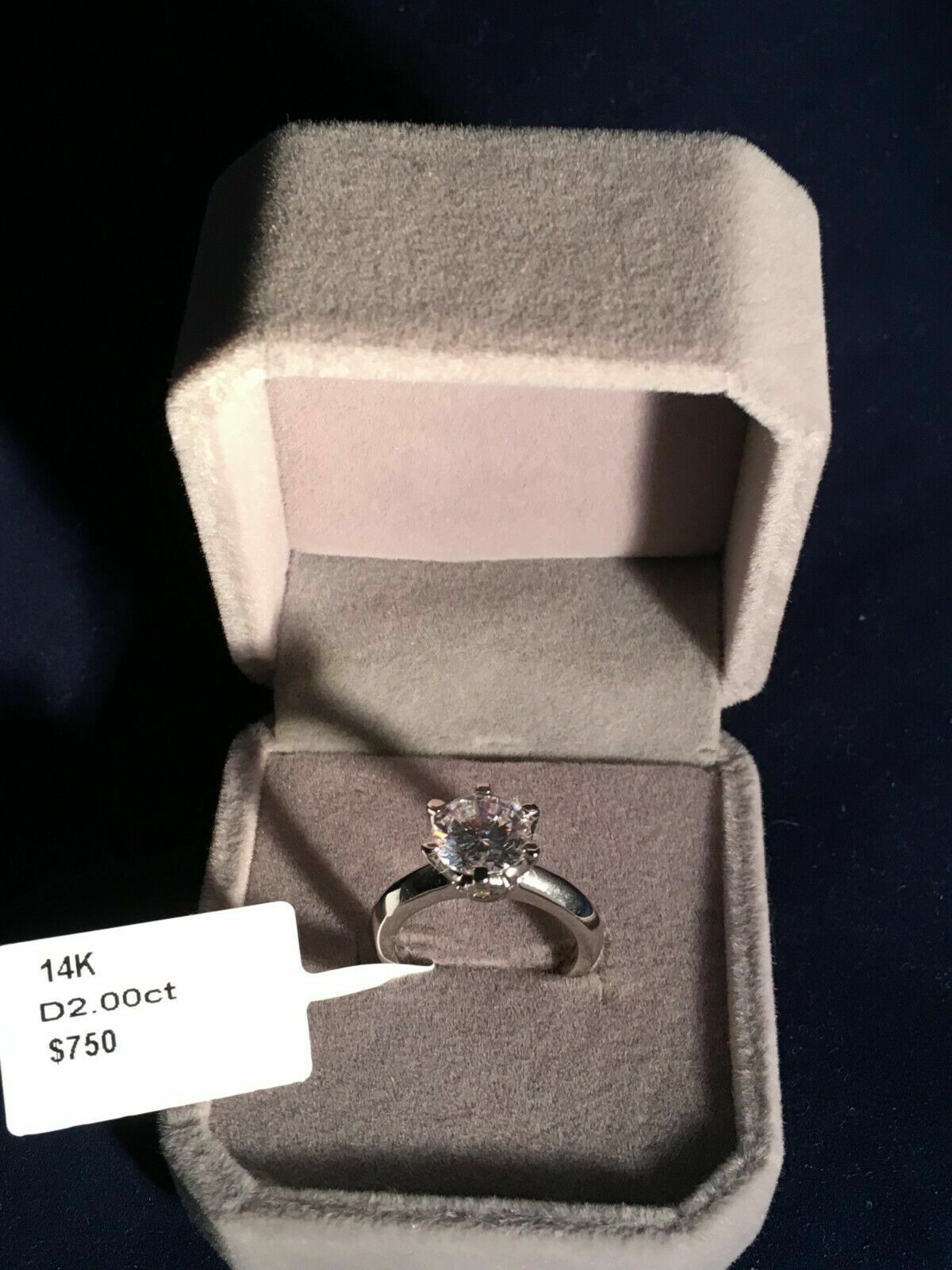 SOLITAIRE 2CT Round Solitaire .925 Sterling Silver Ring Sizes 4-11
