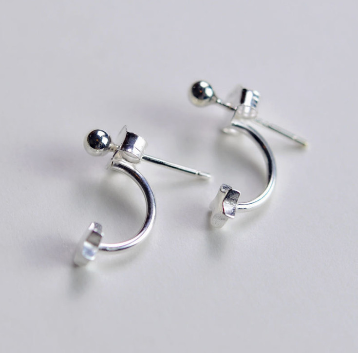 Fashion 925 Sterling Silver Star Ball 3/5mm Stud Earrings Gift K84
