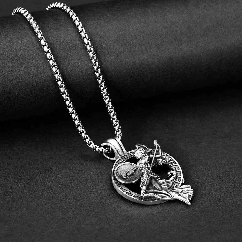 Athena Pendant Greek Goddess Necklace Men Women Stainless Steel Jewelry Gift