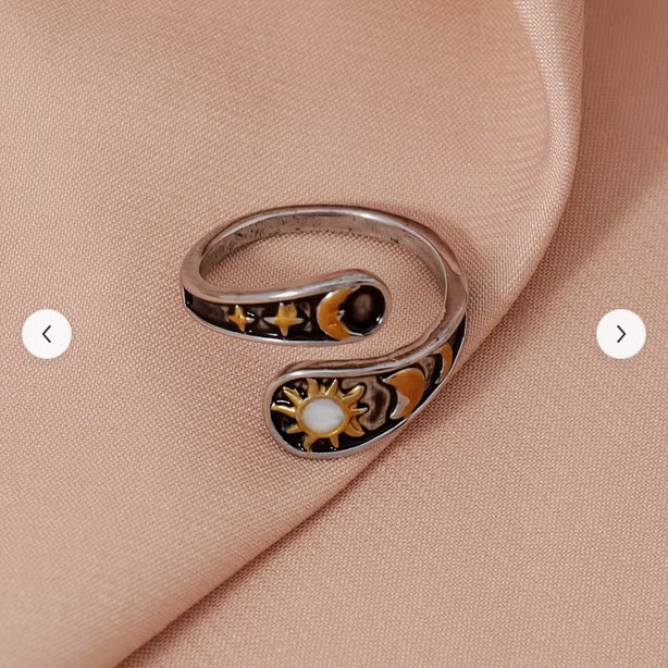 SUN MOON STARS FASHION RING O/S EVERYDAY WEAR HOROSCOPE CELESTIAL DESIGN