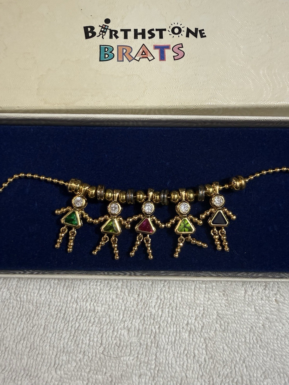 Birthstone Brats Gold Tone Charm Necklace