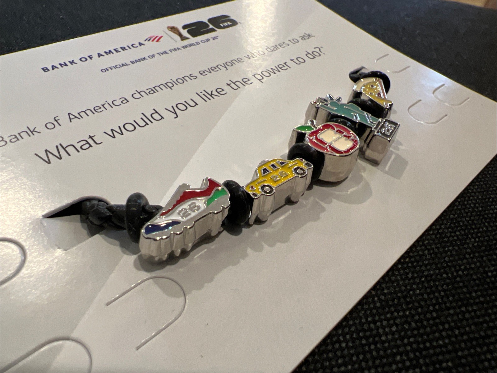 2026 FIFA World Cup BofA Charm Bracelet New York NYC Black Size SMALL Fan Band